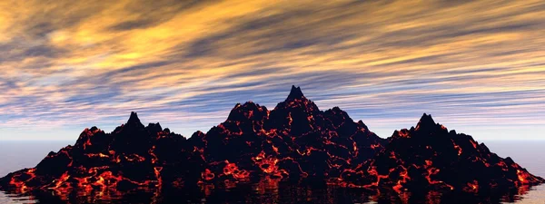 Vulcano e cielo — Foto Stock