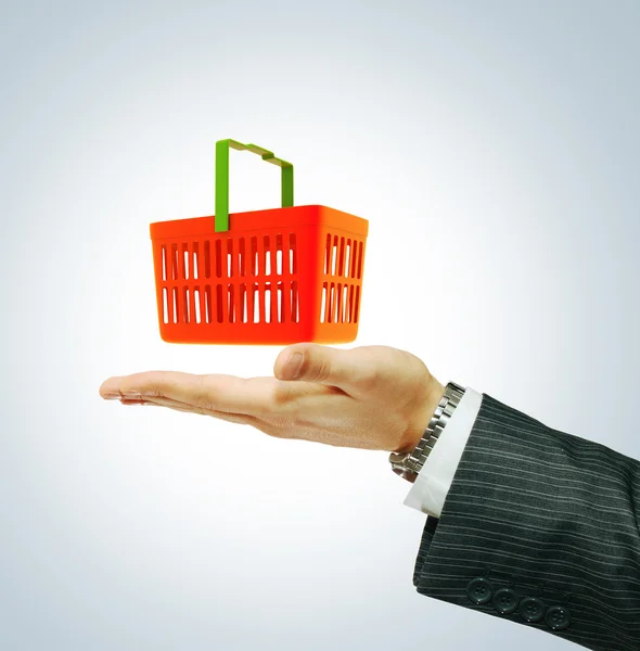 stock image Shopping basket isolated on hend