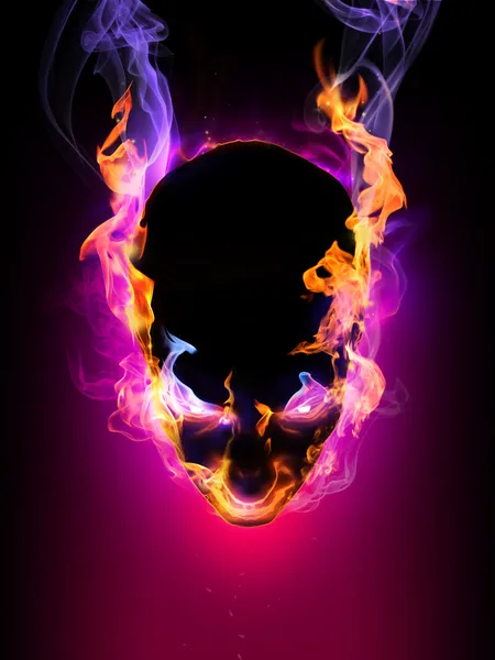Símbolo de Halloween Flaming head —  Fotos de Stock