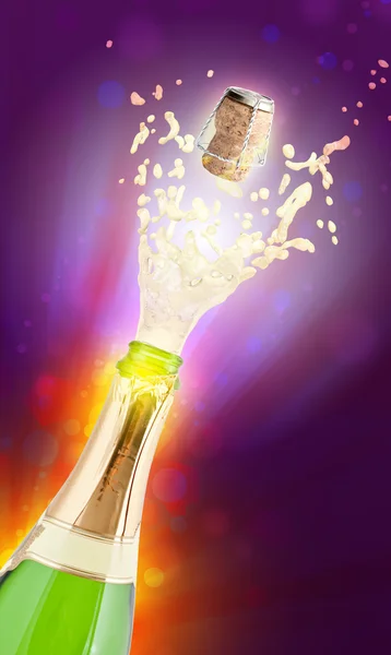 Champagne explosion. Celebrati ng concept — Stock Photo, Image