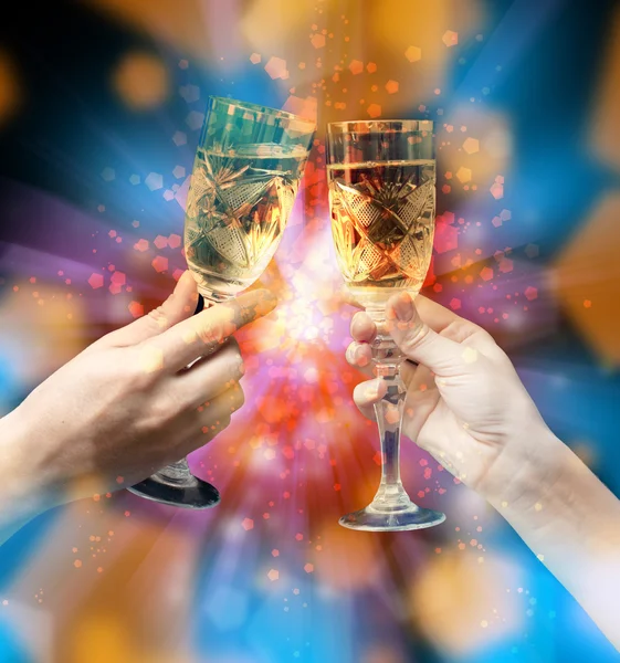Tost şampanya bardağı. kavramı kutlama — Stok fotoğraf