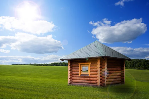 Small house on meadow — Stock Photo, Image
