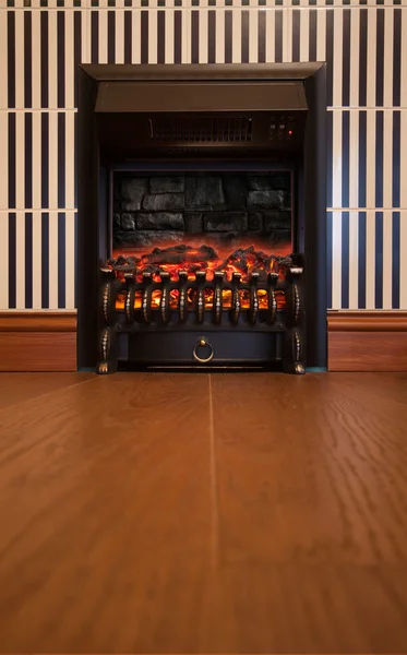 Retro electrical fireplace — Stock Photo, Image