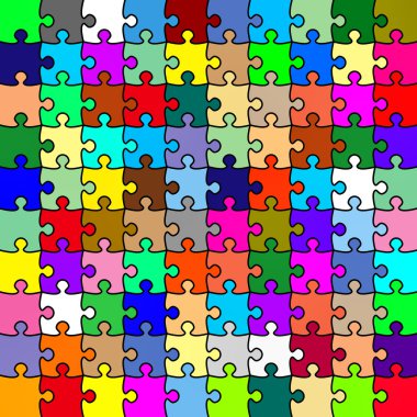 Jigsaw color puzzle clipart