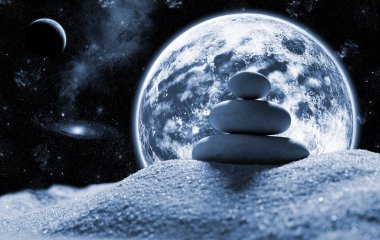 Zen stones in space clipart