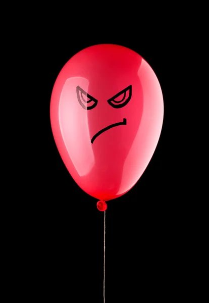 Rozzlobený červený balónek — Stock fotografie