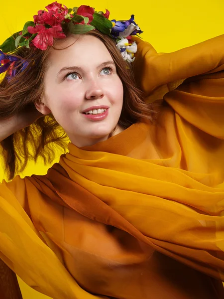 stock image Girl with flowers in her hair