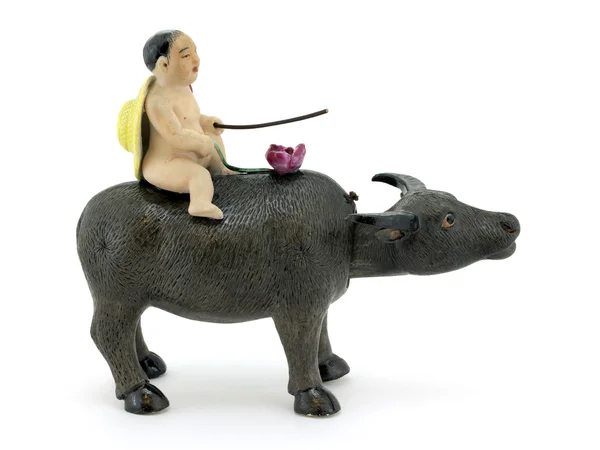 Chiński chłopiec na byka — Zdjęcie stockowe
