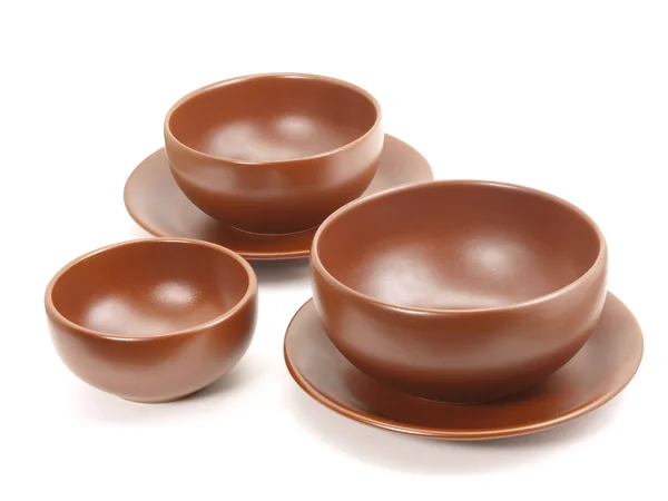Brown plates — Stock Photo, Image
