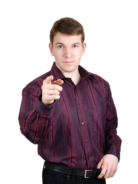 Man pointing a finger — Stock Photo, Image