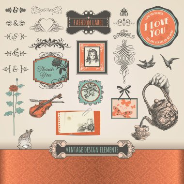 Vintage elements and labels clipart