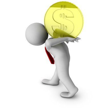 3D adamla dolarlık jeton