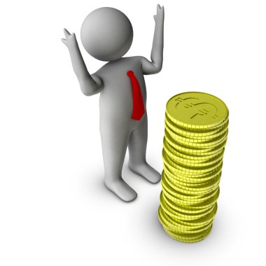 3d adam para büyüme gösteren