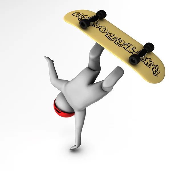 3D skateboardista — Stock fotografie