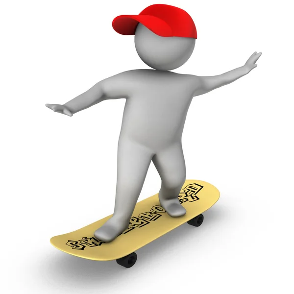 3d 滑板手 — 图库照片