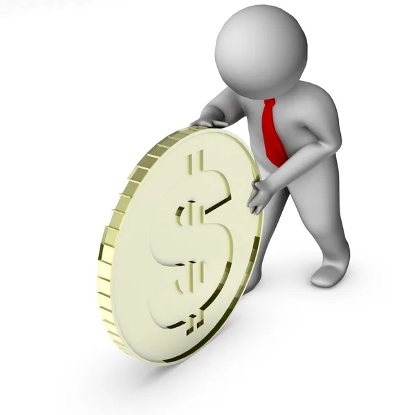 stock image 3d man with dollar coin