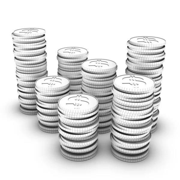 Stack of 3d coins — Stock Photo, Image