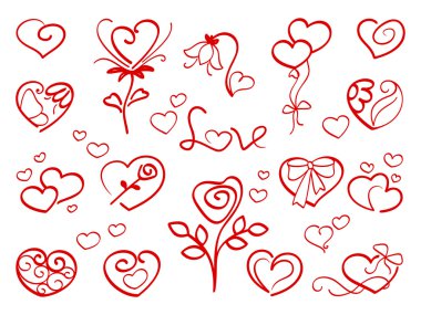 Hand drawn haerts 1 clipart