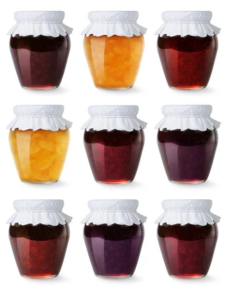 Collection of jam jars — Stock Photo, Image