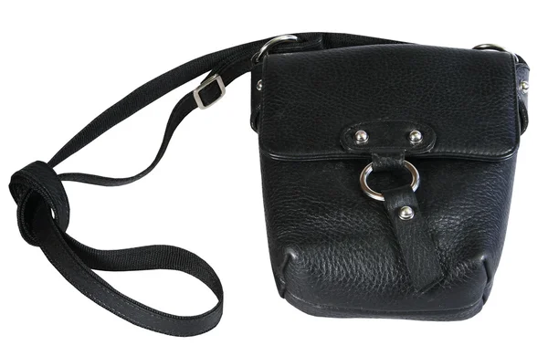 Leather black bag — Stock Photo, Image
