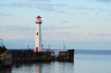 Wawatam Lighthouse in St. Ignace Michigan clipart