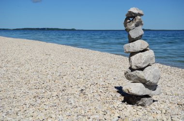 Rock Cairn on Mackinac Island clipart