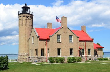 Old Mackinac Point Lighthouse in Mackinaw City Michigan clipart