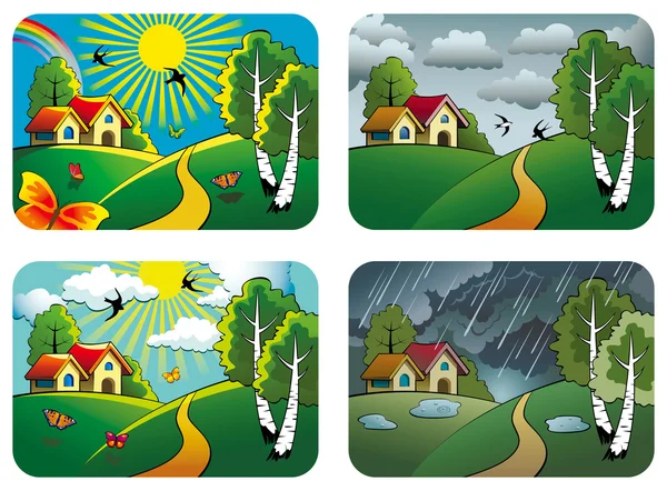 Weather landscapes — Stock Vector