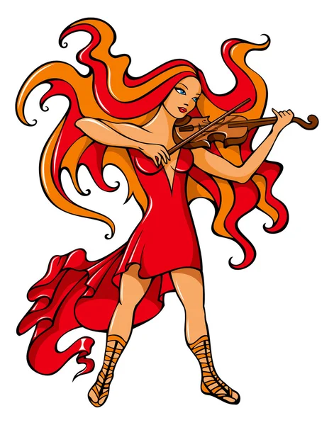 Chica violinista — Archivo Imágenes Vectoriales