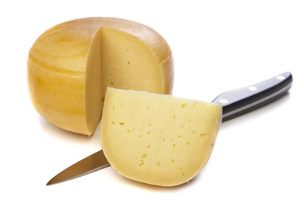 Peynir tekerlek ile clice — Stok fotoğraf