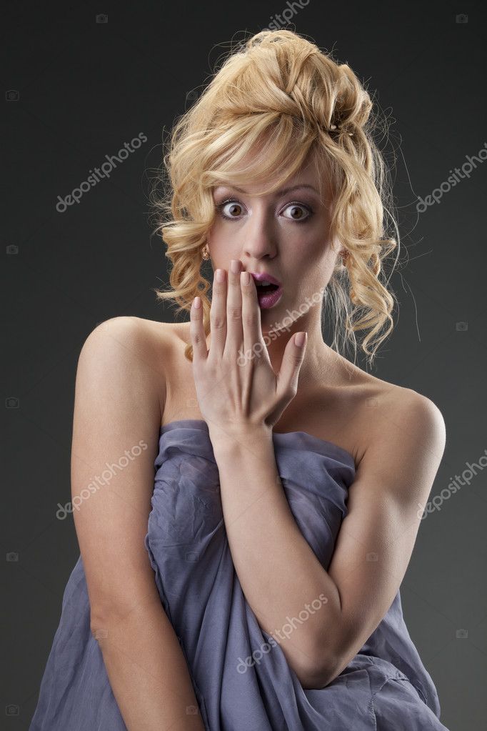 Scared Naked Woman Stock Photo By Marimoart