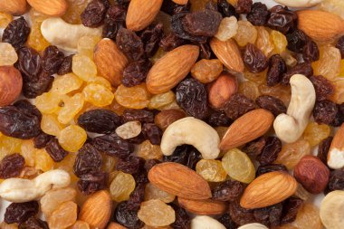 Raisins and nuts background clipart