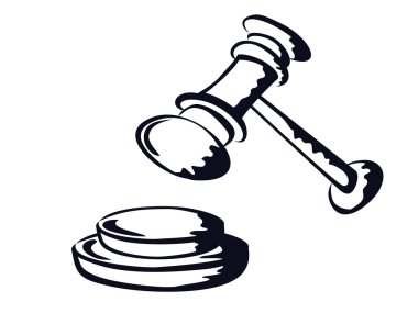 Judge gavel,sketch shape,vector from clipart