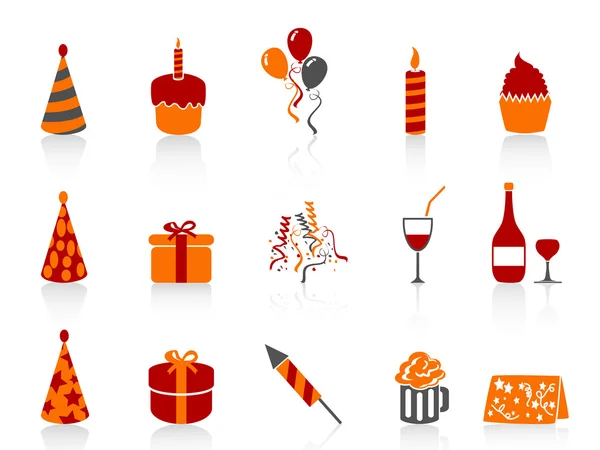 Icona di compleanno semplice colore — Vettoriale Stock