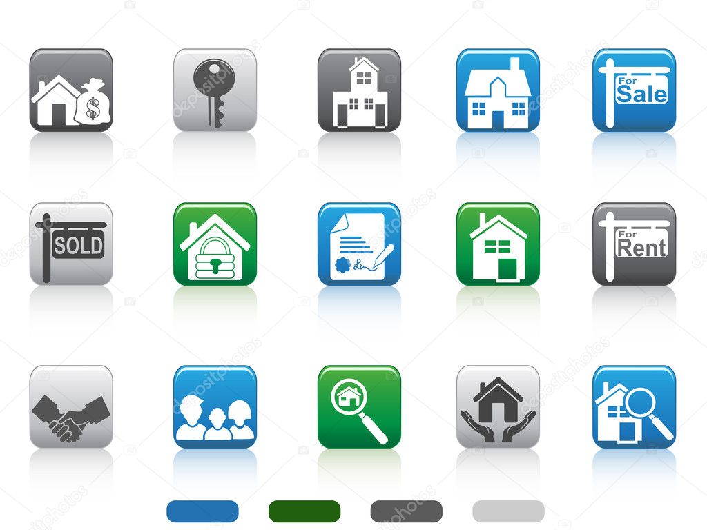 Real estate icon,square button series