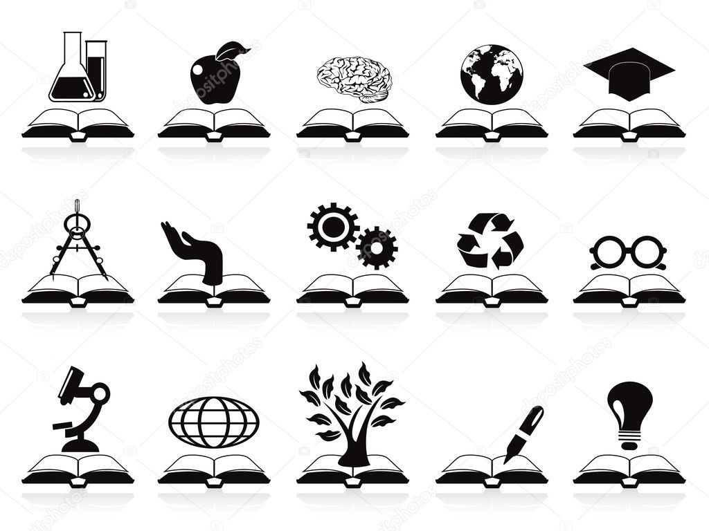 Books concept icons set
