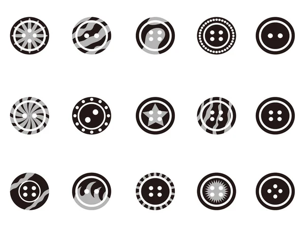 Schwarze Bekleidungsknopf-Symbole — Stockvektor