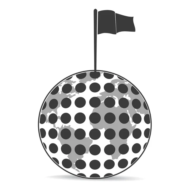 フラグを使ってゴルフ惑星 — ストックベクタ