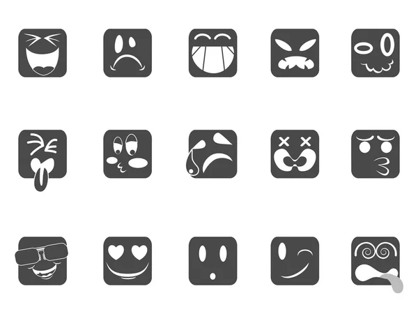 Vierkante smiley gezicht pictogrammen — Stockvector