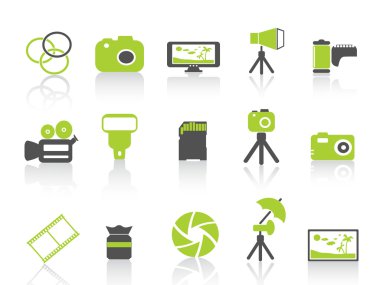 Photography element icon,green series clipart