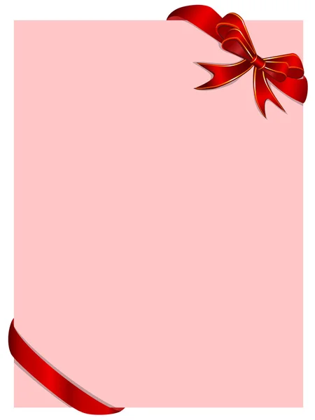 Pink card with red ribbon Stock Vector by ©huhulin 11259795