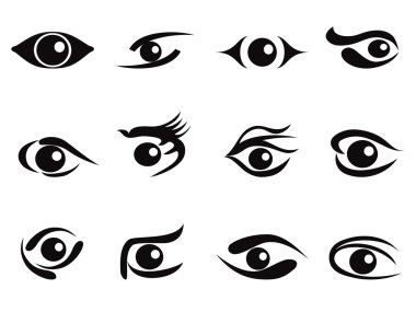 Abstract eyes icon set clipart