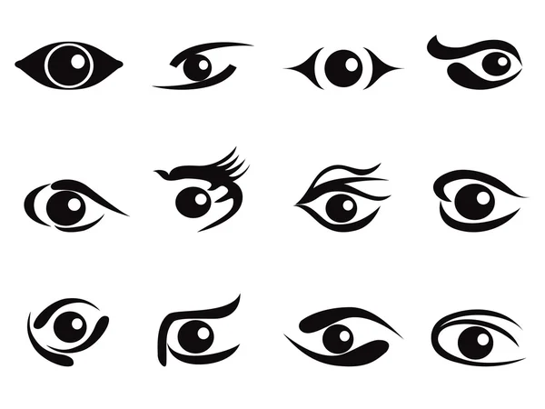 Abstract eyes icon set — Stock Vector