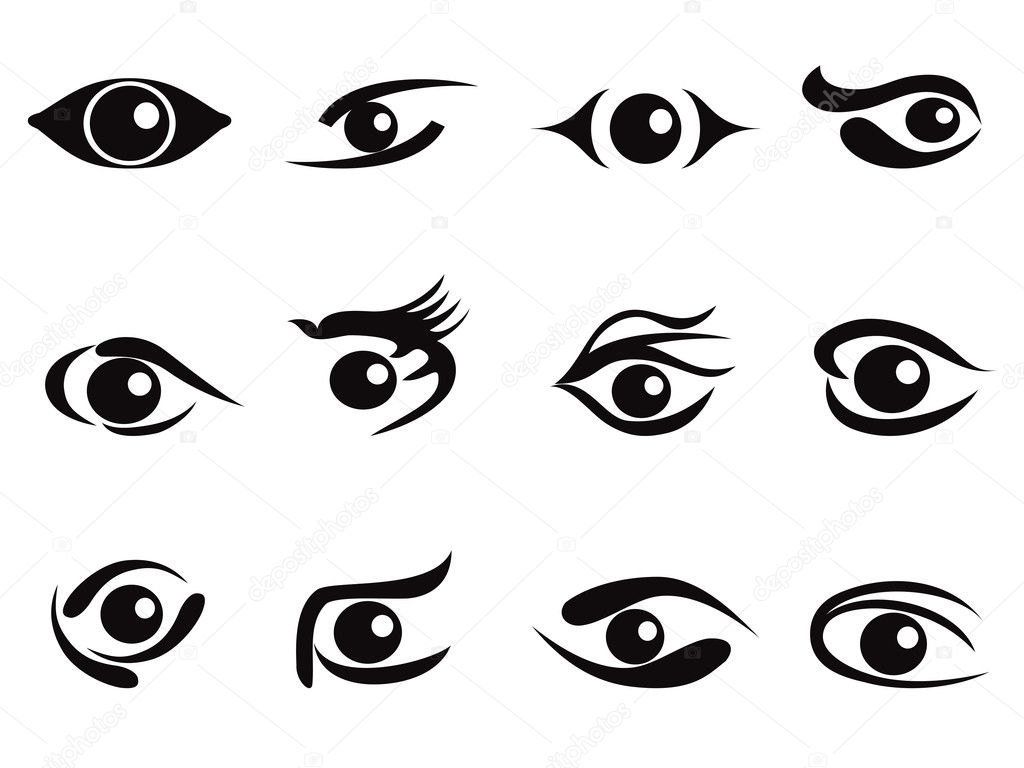 Abstract eyes icon set