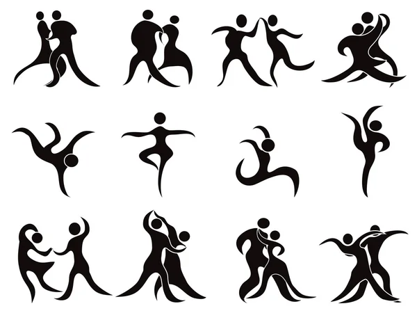 Collection of abstract dancers — Stock Vector