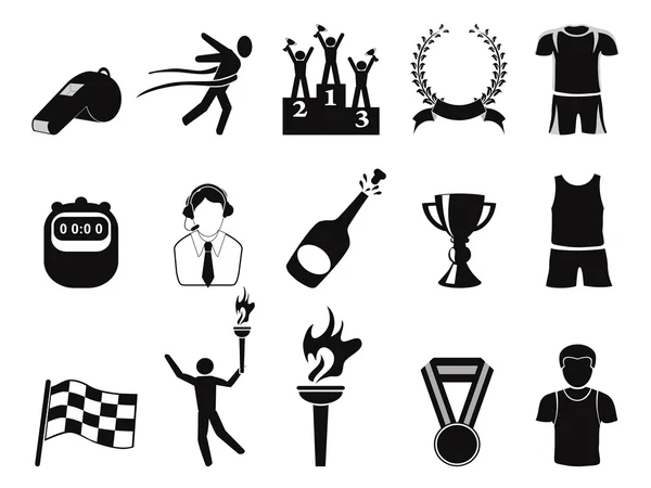 Ensemble d'icônes sportives noires — Image vectorielle