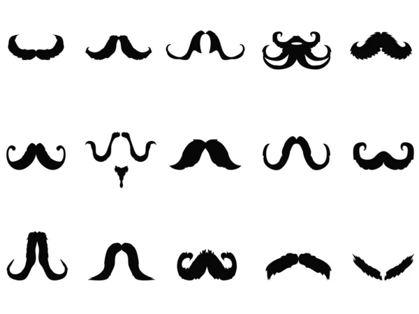 Ensemble de moustaches noires — Image vectorielle