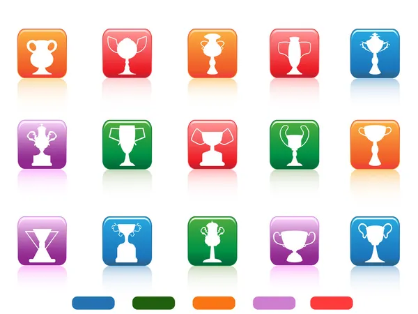 Champion cup knappar ikonen — Stock vektor