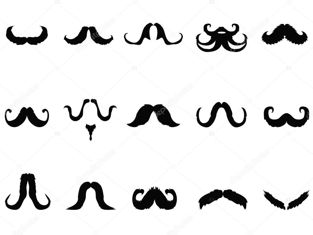 Black mustaches set