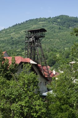 Mining tower at Ferdinand shaft in Kremnica, Slovakia clipart